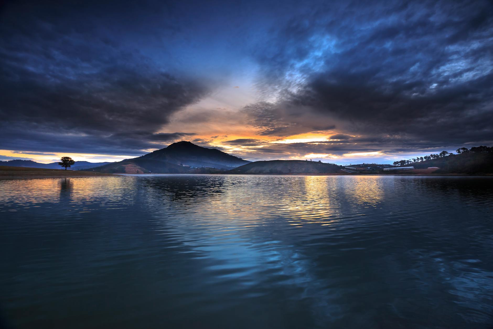 Tranquil mountain lake reflection symbolizing inner peace and healing